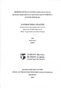 Deskripsi Kepuasan Kerja Karyawan Di P.D. Bintang Baru Dengan Menggunakan Teori Dua Faktor Herzberg