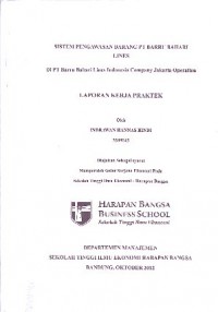 Sistem Pengawasan Barang PT. Barru Bahari Lines Di PT. Barru Bahari Lines Indonesia Company Jakarta Operation