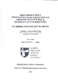 Eksplorasi & Riset Proses Otentikasi Single Sign-On Menggunakan Opensso & Microsoft Active Directory PT. Ebdesk Technology Bandung