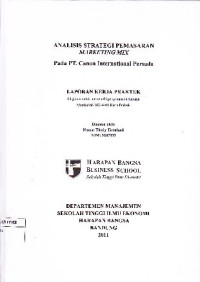 Image of Analisis Strategi Pemasaran Marketing Mix pada PT. Canon International Persada