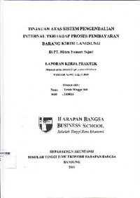 Image of Tinjauan Atas Sistem Pengendalian Internal Terhadap Proses Pembayaran Barang Kirim Langsung di PT. Mitra Yomart Sejati
