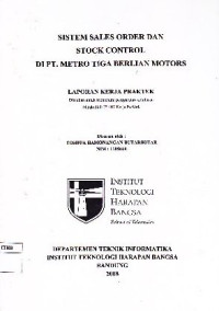 Image of Sistem Sales Order dan Stock Control di PT. Metro Tiga Berlian Motors