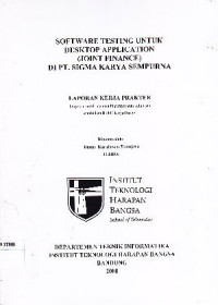 Image of Software Testing Untuk Desktop Application (Joint Finance) di PT. Sigma Karya Sempurna