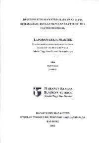 Image of Deskripsi Kepuasan Kerja Karyawan Di P.D. Bintang Baru Dengan Menggunakan Teori Dua Faktor Herzberg