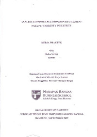 Image of Analisis Customer Relationship Management Pada PT. Warrenty Industries