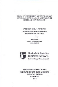 Image of Tinjauan Pemberian Kompensasi Dan Penilaian Kinerja Dari Karyawan Di Koperasi Inti Bandung