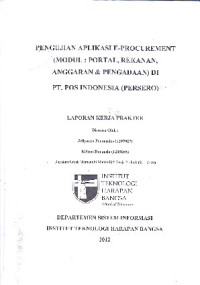 Image of Pengujian Aplikasi E-Procurement (Modul : Portal, Rekanan, Anggaran & Pengadaan Di PT. Pos Indonesia (Persero)