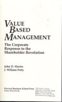 Image of Value based management : the corporate response to the shareholder revolution