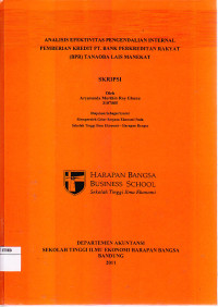 Image of Analisis Efektivitas Pengendalian Internal Pemberian kredit PT. Bank Perkreditan Rakyat (BPR) Tanaoba Lais Manekat